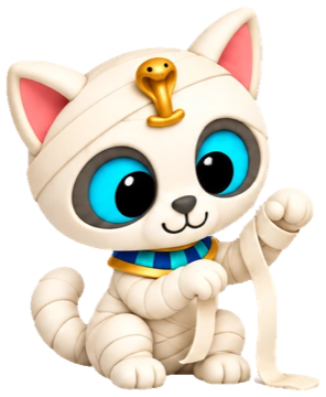 Wrapo, a bandaged mummy kitten